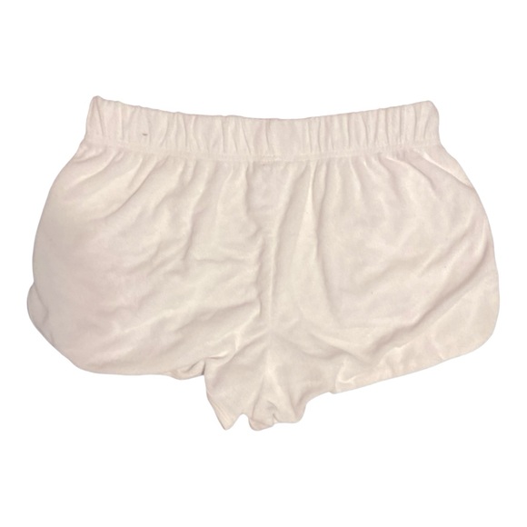 PINK Victoria’s Secret White Terry Cloth Pull On Logo Shorts Medium - Picture 7 of 7